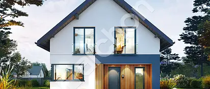 Ten gotowy projekt domu 147 m² jest idealny na wąską działkę